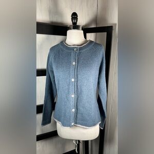 IrelandsEye Blue KILLINEY Wool & Cashmere Cardigan, Size Medium, New With Tags